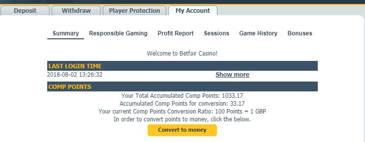 What does comp points mean at a casino